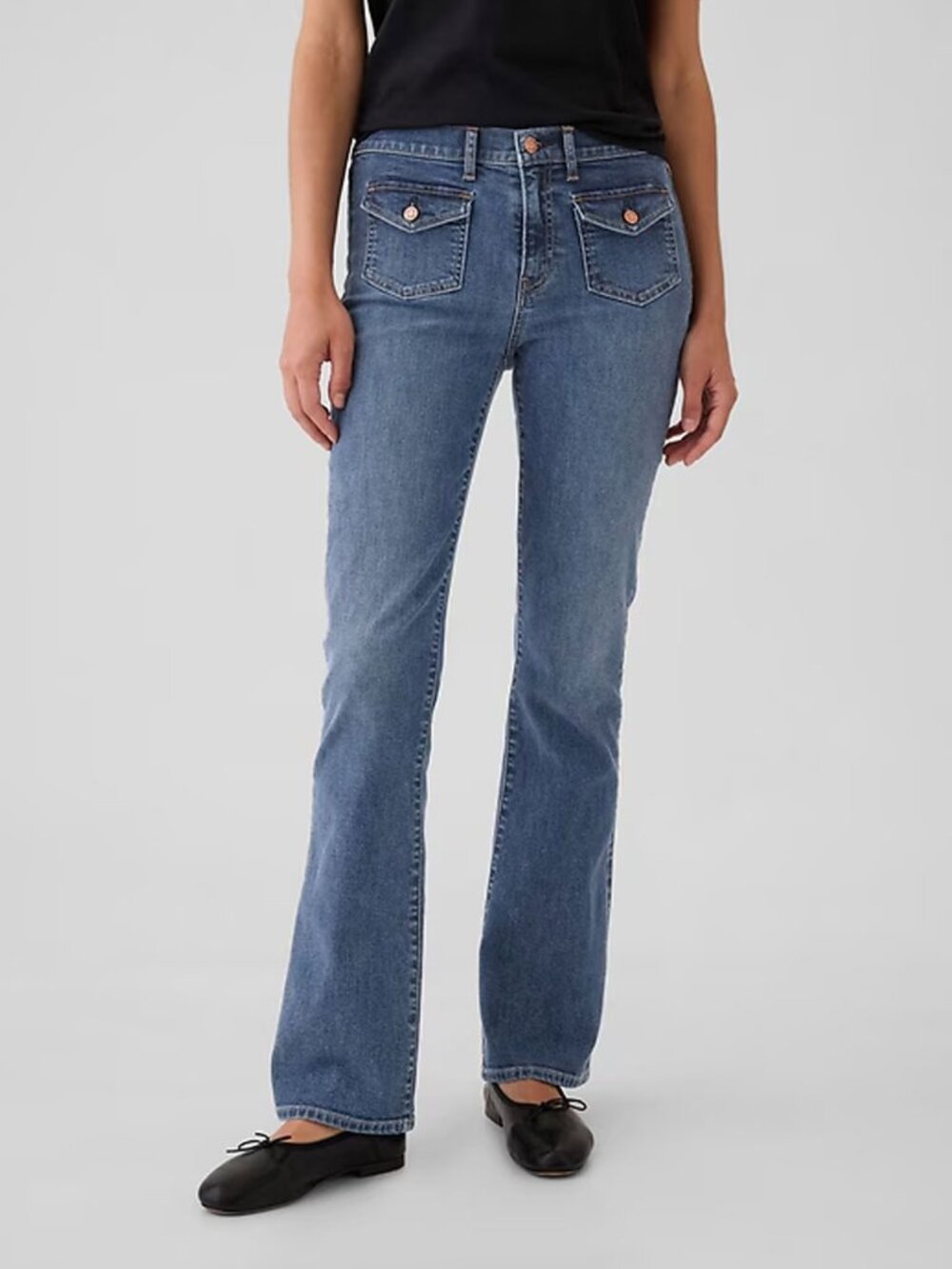 Gap Mid Rise Patch Pocket Baby Boot Jeans 27